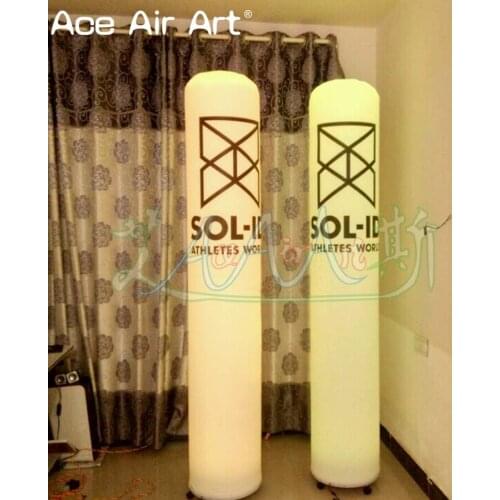 Advertsing LED ground new product Inflatable led lighting column/tube,hot sale pillar with base fan for stage on discount