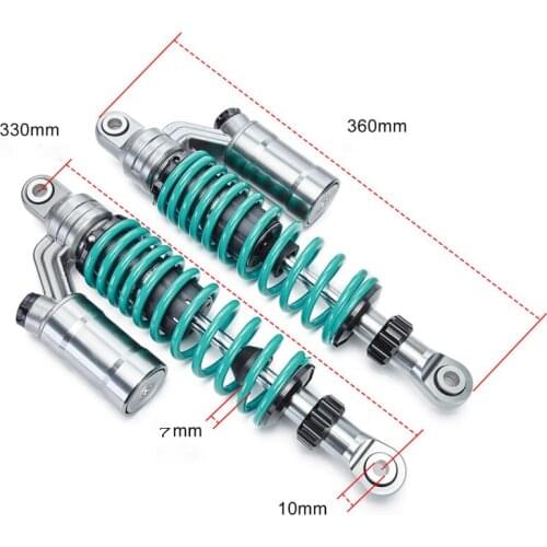 Spring 7mm 330mm 335mm 2pcs Motorcycle Dirt Street Motor Bike ATV Quad Rear Air Shock Absorber Rear Suspension Bumper