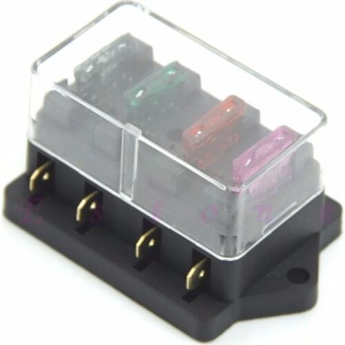C18 hot-selling 4 Way Fuse Box Block Fuse Holder Box Car Vehicle Circuit Automotive Blade