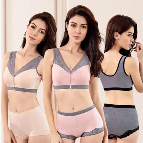 Front zipper breast bra after cancer surgery breast implant bra silicone fake breast can be used without steel ring underwear