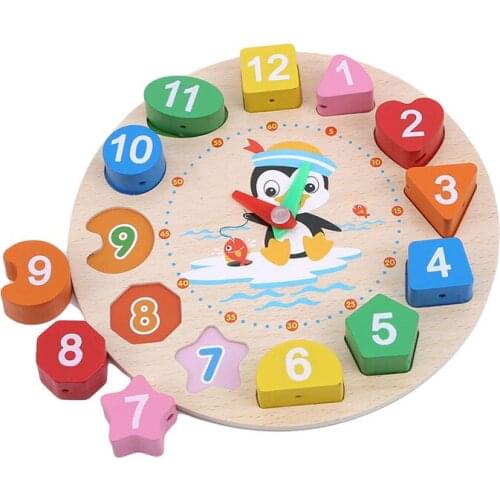 Cartoon Animal Educational Wooden Beaded Digital Clock Puzzles Funny Gadget Novelty Interesting Toys for Children Montessori toy