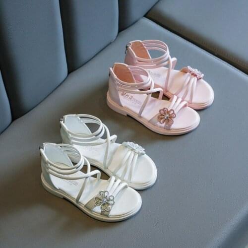 Kids Sandals Children Girls Summer Cute Sandals Beach 2021 Princess Fashion Flower School Shoes 3 4 5 6 7 8 9 10 11 12 Years Old