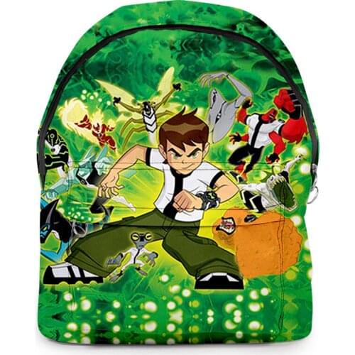 Children Backpack Game B e n 10 Boys Girls Oxford Waterproof Schoolbag Teenager 3D Cartoon Laptop Bag Streetwear Travel Backpack
