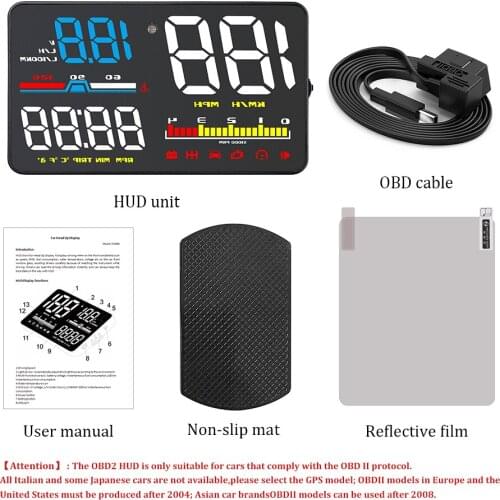 Head Up Display D5000 HUD Display Car OBD OBD2 Projector Digital Speedometer obd 2 Head Up Display Car Speed Security Alarm