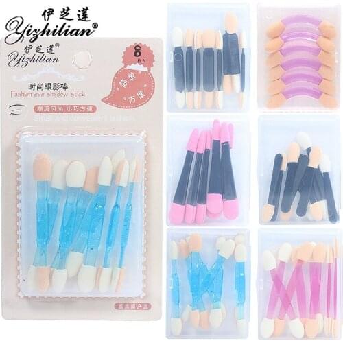 Double Headed Sponge Eyeshadow Eye Shadow Brush Disposable Mini Portable Boxed Makeup Brush Set Tool Beginners