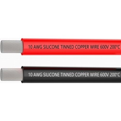 Electrical Wire 10 AWG Silicone Wire 10 Gauge Hook Up wire Cables 3 m Black And 3 m Red Soft and Flexible of Tinned copper wire