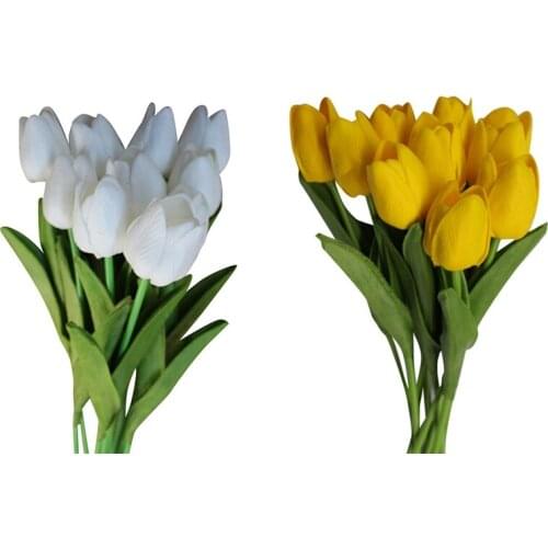 Hot YO-15 Piece Beauty Press Flower Tulip Flower Artificial Bouquet Fake Flower Bridal Bouquet Decoration Flower Wedding