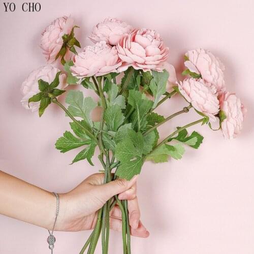 Fake Roses Artificial Flowers Silk Rose Flores for Wedding Table Center Door Decor Winter Pink White Faux Small Flowers Branch