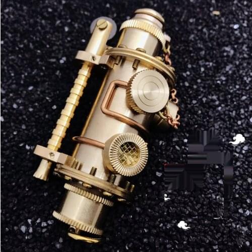 Pure Copper DIY Handmade Steampunk Kerosene Lighter Submarine styling Retro Vintage Collection Lighter