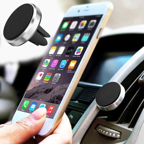 Round Magnetic Phone Holder In Car Magnet Adsorption Stand Auto Air Condition Mount for Phone for IPhone 12 Pro Max Samsung S21