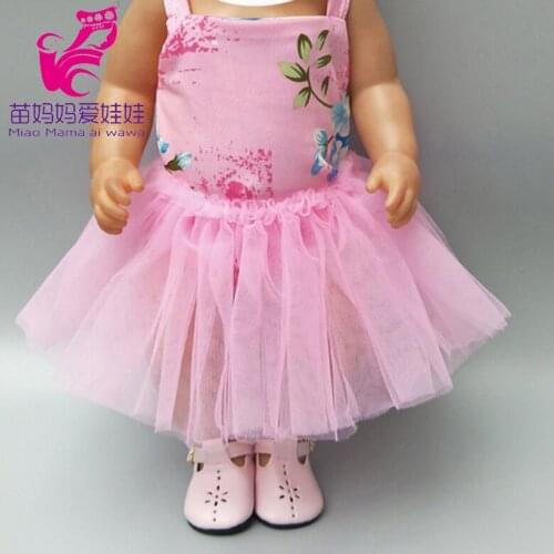 Doll clothes set for 43 cm Baby new born Doll tutu dress head wear for 18" girl doll dress dropshipping