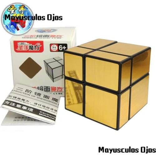 MF ShenShou 2x2x2 Mirror Coated Speed Magic Puzzle Educational Toys For Children Black Gold New Arrival Magic Cube Spinner Hand