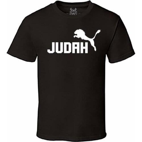 Men Printed Lion of Judah Christian Jesus God Bible Love Cross Cotton Fashion New Top Tees Novelty O-Neck Tops T Shirts