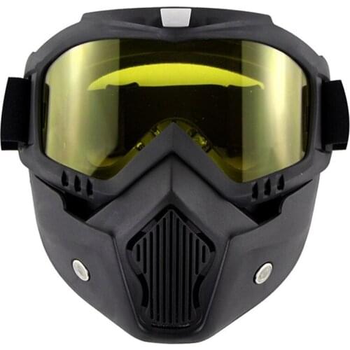 Motorcycle Open Face Glasses Motocross Moto Riding Goggles Detachable Goggle UV Protection Ski Bike Motorbike Helmet Mask