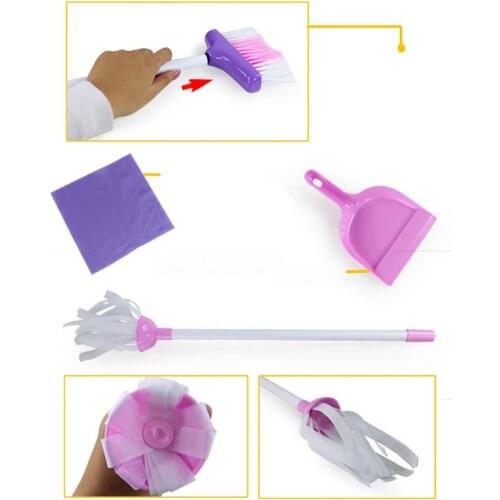 House Cleaning Trolley Set Kids Pretend Play Toy Little Helper Cleaning Cart Play Set Child Cleaning Supplies Toy