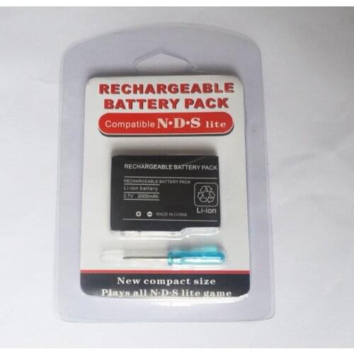 3.7V 2000mAh Rechargeable Lithium-ion Battery and 1 Pcs Free Screwdriver Tool Pack Kit for Nintend D SL N DSL NDSLite