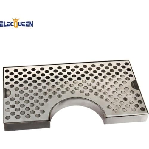Surface Mount Beer Drip Tray Stainless Steel Tower 4.5'' Column Cut Out No Drain