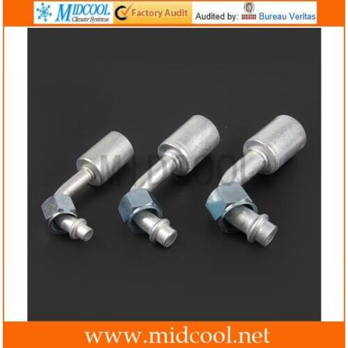 R12 90 Degree Female Nut O-ring Beadlock Fitting 38'' 12'' 58'' #6 #8 #10 for AC Standard Barrier Hose #6 #8 #10