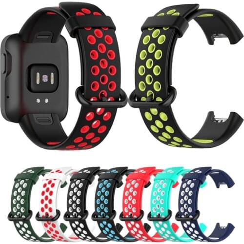 For Xiaomi Mi Watch Lite Strap / Redmi Watch Double Color Band Silicone Watchbands Sport Bracelet Wristband for xiao mi lite