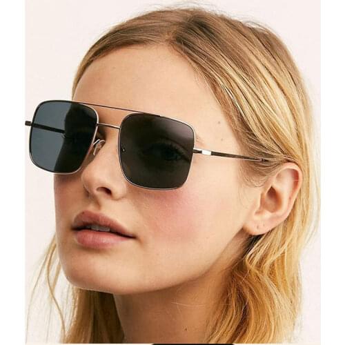 Luxury Mens Sun Glasses Double Beam Frames Large Square Sunglasses Women Fashion New Metal Spectacles Glasses Frame