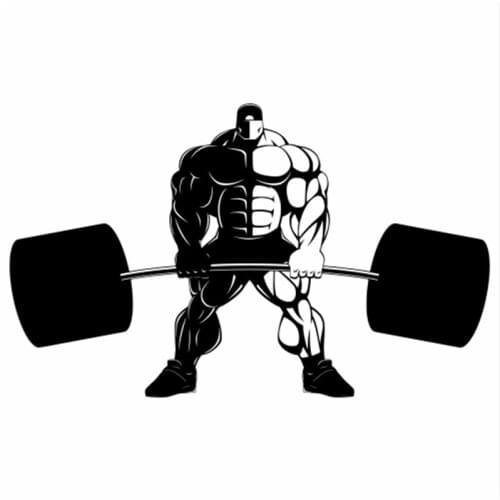 Barbell bodybuilding Car Sticker Fitness Sports Decor Removable Waterproof Black/silver CL471