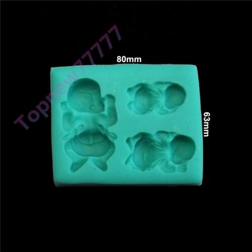 3 holes baby shaped Silicone 3D Mold Cookware Dining Bar Non-Stick Cake Decorating fondant soap mold 2379