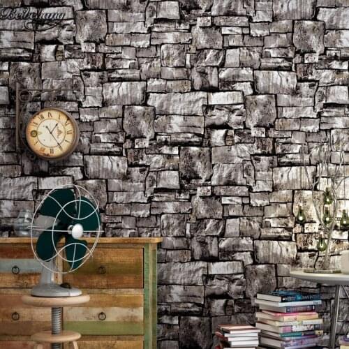WELLYU Modern Chinese 3D 3D retro imitation PVC brick wall paper restaurant restaurant bar chaos stone cobblestone wallpaper