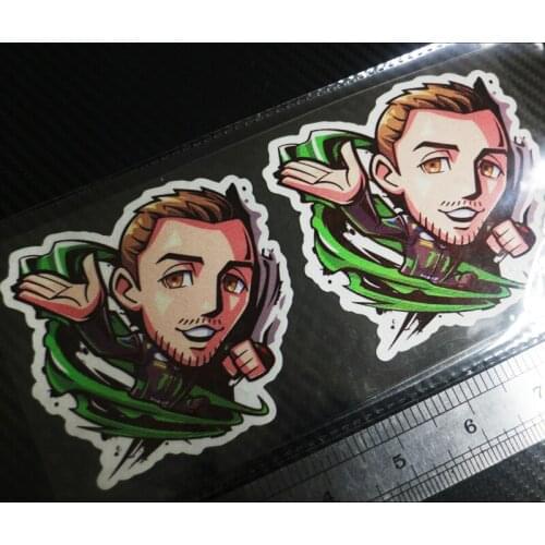 Sixsub 2PCS 94 Jonas Folger Cartoon Avatar Reflective stickers waterproof sunscreen