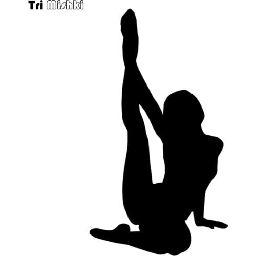Tri Mishki HZX667# 20x11cm Sport Yoga sexy girl car sticker auto Windscreen Vinyl Decals Accessories Car Sticker
