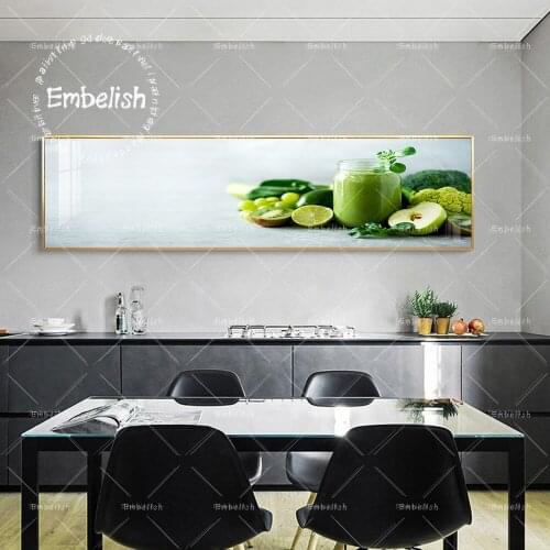 Embelish Glass Jar Mugs With Green Leave Heathy Food Wall Pictures For Living Room Kitchen Home Decor Posters HD Canvas Painting