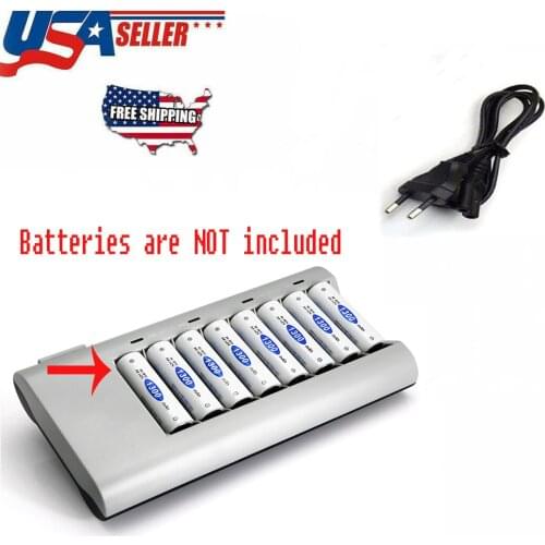 8 Slot Intelligent Battery Charger Fast charging With LED Indicates for AA/AAA Ni-MH/Ni-Cd Rechargeable Battery Charger US Plug