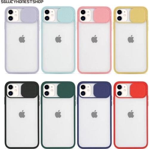 Slide Camera Lens Protection Phone Cases For iPhone 12 Mini 11 Pro XS Max XR X 6 6S 7 8 Plus SE 2020 Matte PC Cover Case Fundas