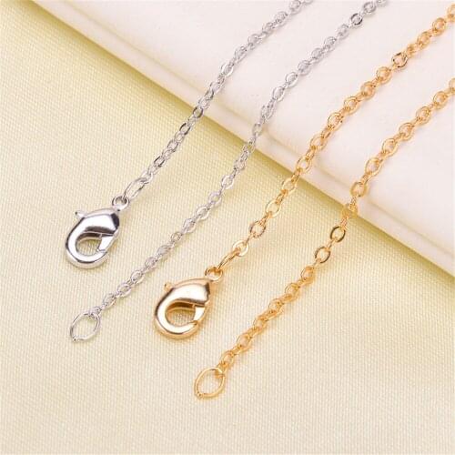 DIY pearl accessories 925 silver necklace plated platinum O chain cross chain fine chain with pearl pendant chain