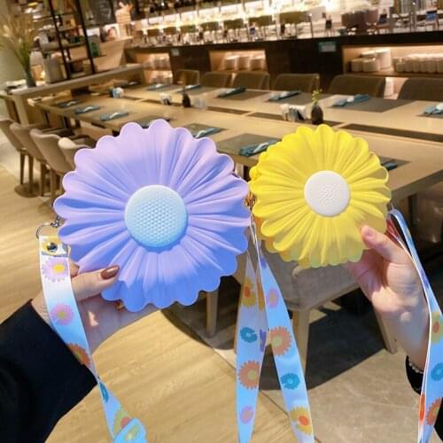 Womens Purses and Handbags Cute Silica Gel Sunflower Crossbody Bags for Kids Girl Small Coin Bag Baby Wallet