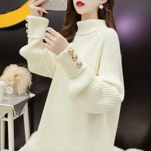 2021 autumn and winter fashion temperament new long-sleeved turtleneck sweater women loose western casual top