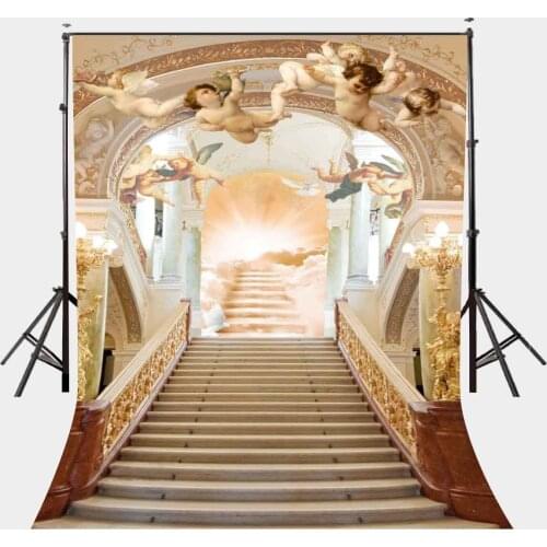 150x220cm Fantastic European Architecture Backdrop Flying Little Angels 3D Dreamy Photography Background