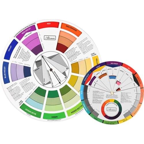 2pcs Color Mixing Guide Wheel For Makeup Tattoo Pigment Blending Palette Set