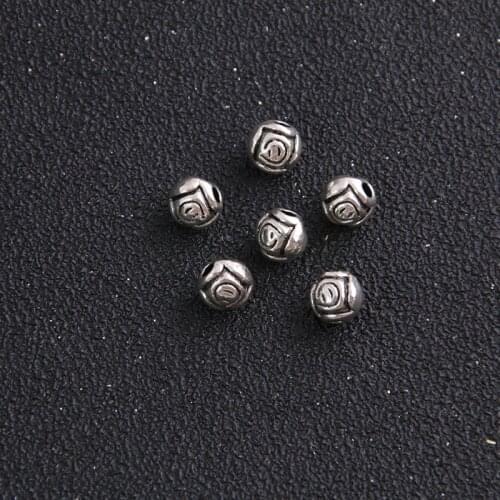 20pcs Charm for Jewelry DIY Making Antique Sliver Tibetan Leone roses Beads Spacer Bead Jewelry Handmade Making