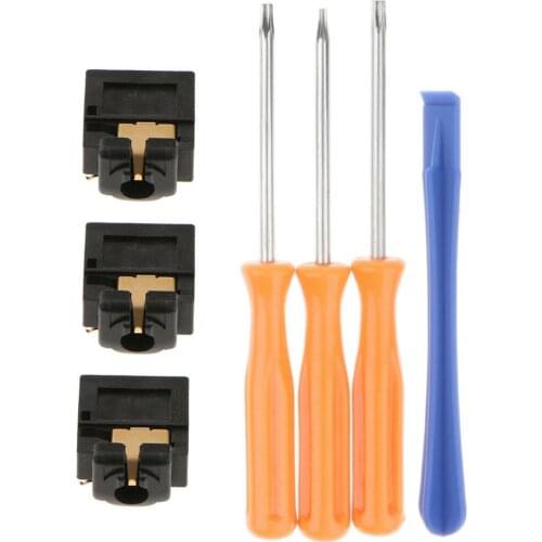 3Pcs Controller 3.5mm Jack Headphone Audio Port Socket + Screwdriver Repair Tools Combo Set T6/T8/T10 For X-box One