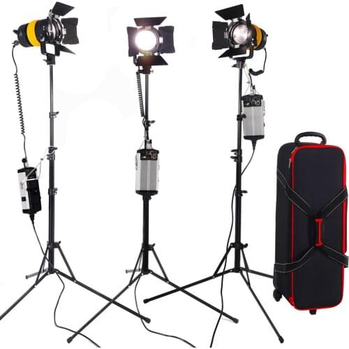 3PCS LED Spotlight Bi-Color 80W with 2.1M Light Stand High CIR V Mount Lock for Camera Studio Photo Video Continuous Lighting