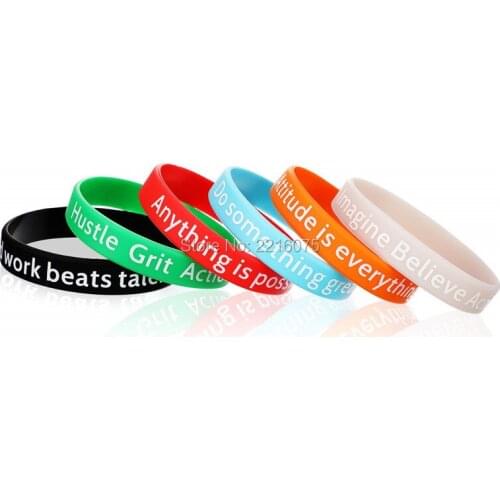 300pcs Imagine Believe Achieve, Attitude is everything, Do something great wristband silicone bracelets free shipping by DHL A