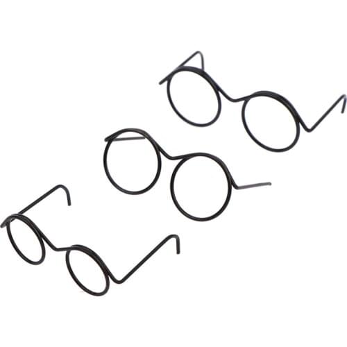 5PCS Great Collection Fashion Round Frame Lensless Retro Doll Glasses For Doll