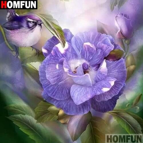 HOMFUN Full Square/Round Drill 5D DIY Diamond Painting "Birds and flowers" 3D Embroidery Cross Stitch 5D Decor Gift A17175