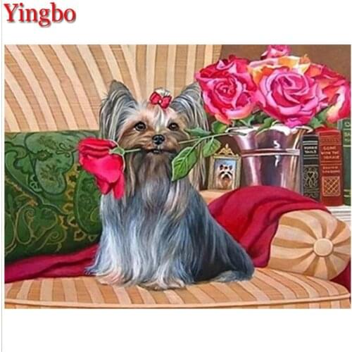 Pet Shih Tzu Dog Flower Diamond Painting full round Diamond embroidery 5d diy full square diamond mosaic diamant painting