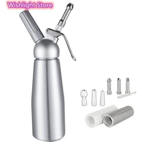 500ml Stainless Steel Cream Enamel Vase Cream Gun Aluminum Cream Foamer Nitrogen Siphon Bottle Center Pieces Dessert Tray