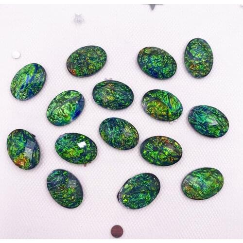 New 20pcs Resin Beautiful Colorful 10*14mm Oval Gems Flatback Rhinestone Appliques DIY Wedding Scrapbook Craft SF991