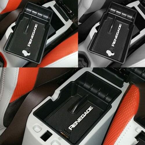 Car central armrest box Car Center Console Armrest Box Glove Box Secondary Storage For Jeep Renegade 2015 2016 2017 Accessories