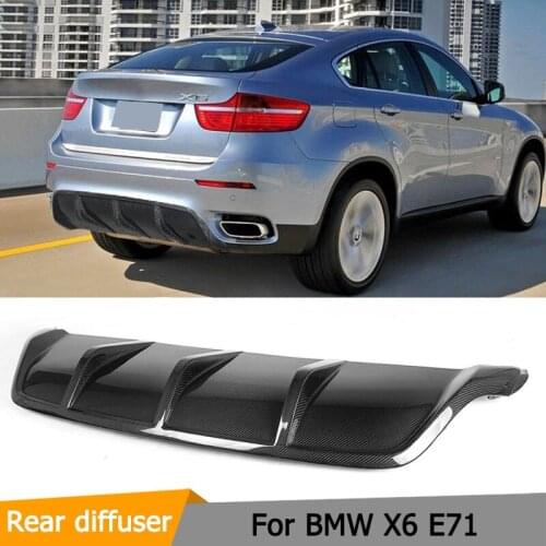 Car-Styling Carbon Fiber Car Rear Bumper Lip Diffuser For BMW X6 E71 2008-2014