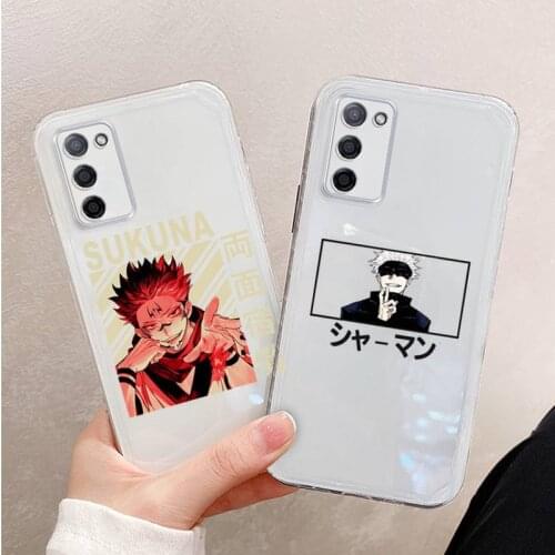Jujutsu Kaisen Japan Anime Phone Case For Xiaomi Mi 11 Ultra Lite 10 Redmi Note 9 8 7 9a K30S K40 Pro Transparent Coque
