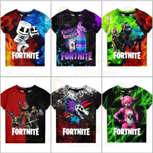 Childrens Wear Fortnite T-shirts Boys Girls Victory Royale Clothes Tops Kids T-shirt Battle Hero Summer Tee Teen Tops